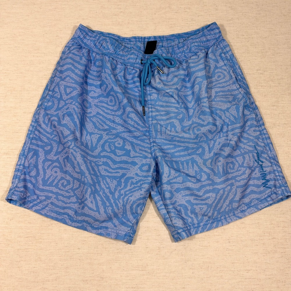 Maui and Sons Swim Trunks Mens Large Blue Geometric Print Board Shorts